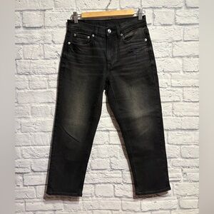 American Eagle Women’s Dark Wash Hight Rise Straight Ankle Jeans Size 2 X-Short